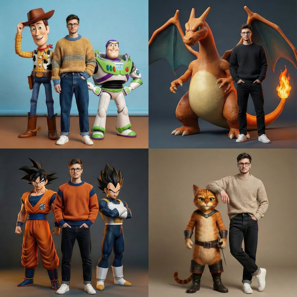 Hyperrealistic Fashion Editorial with Animated Characters — output 1