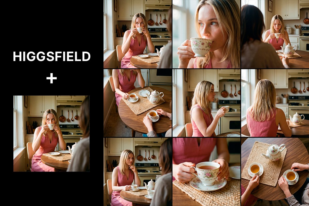 Cozy Cinematic Lifestyle Photo Series of a Woman in a Sunlit Kitchen — output 1