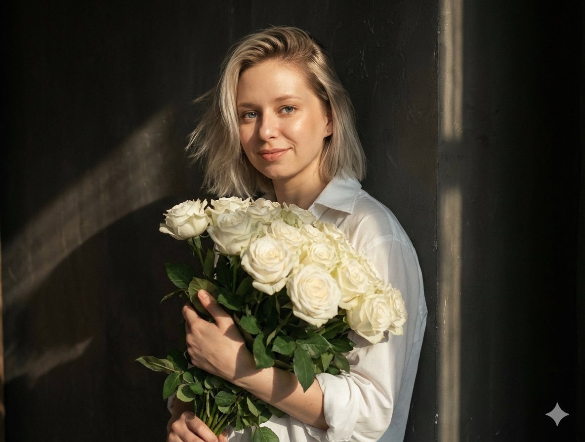 Cinematic Portrait with High-Contrast Window Light — output 1