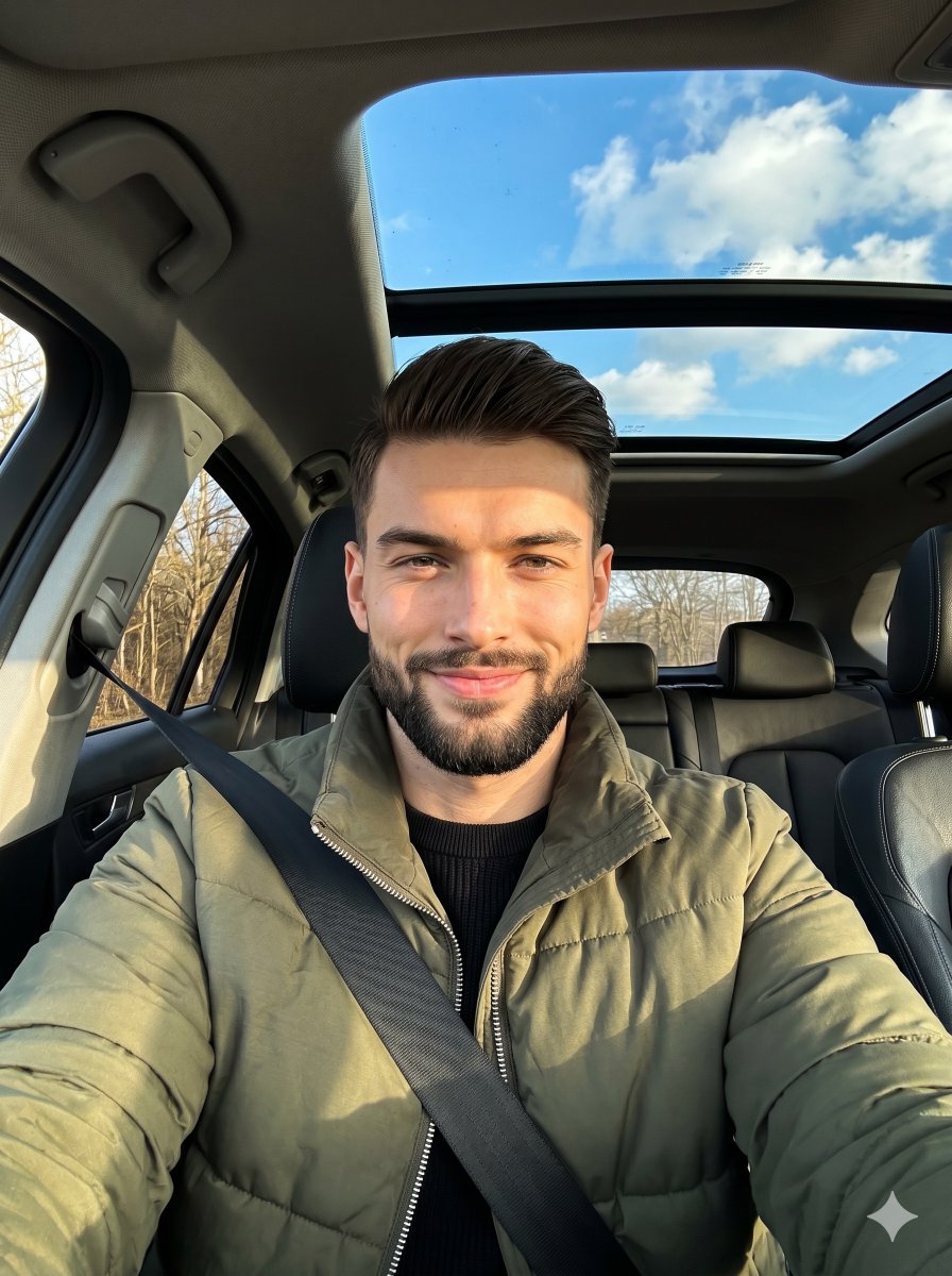 Profile / Avatar - Golden Hour Car Driver Portrait — output 1