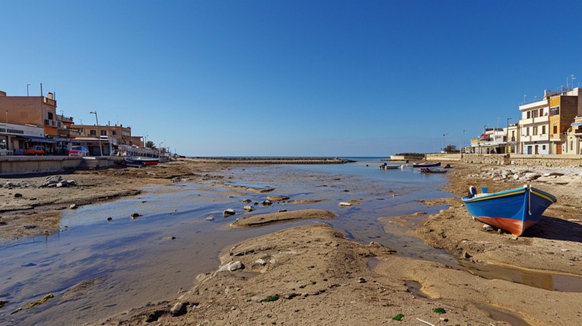 Social Media Post - Mediterranean Low Tide Harbor — output 1