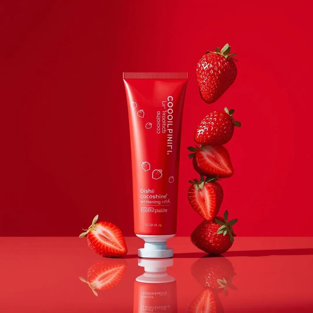 E-commerce Main Image - Premium Cosmetic Product Ad for Strawberry Toothpaste — output 1