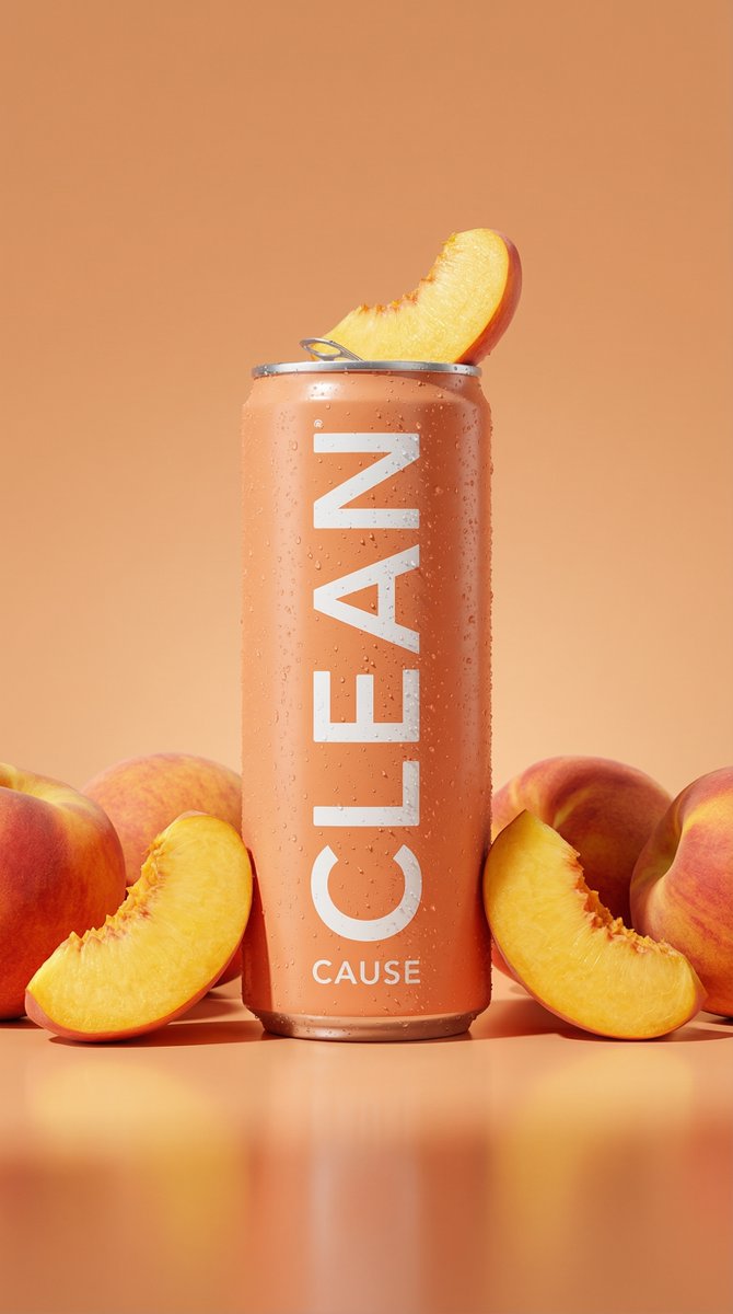 E-commerce Main Image - Hyper-Photorealistic Peach Beverage Ad — output 1