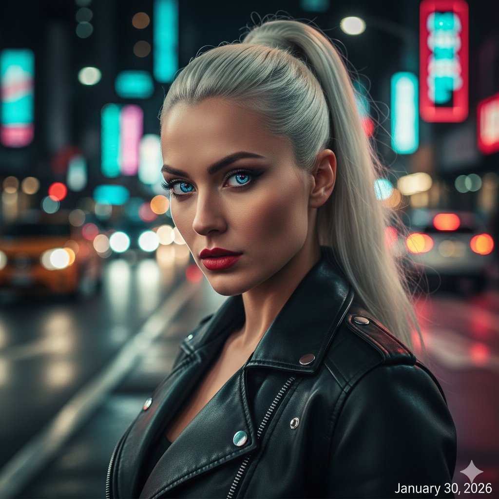 Social Media Post - Neon City Street Style Editorial Prompt — output 1