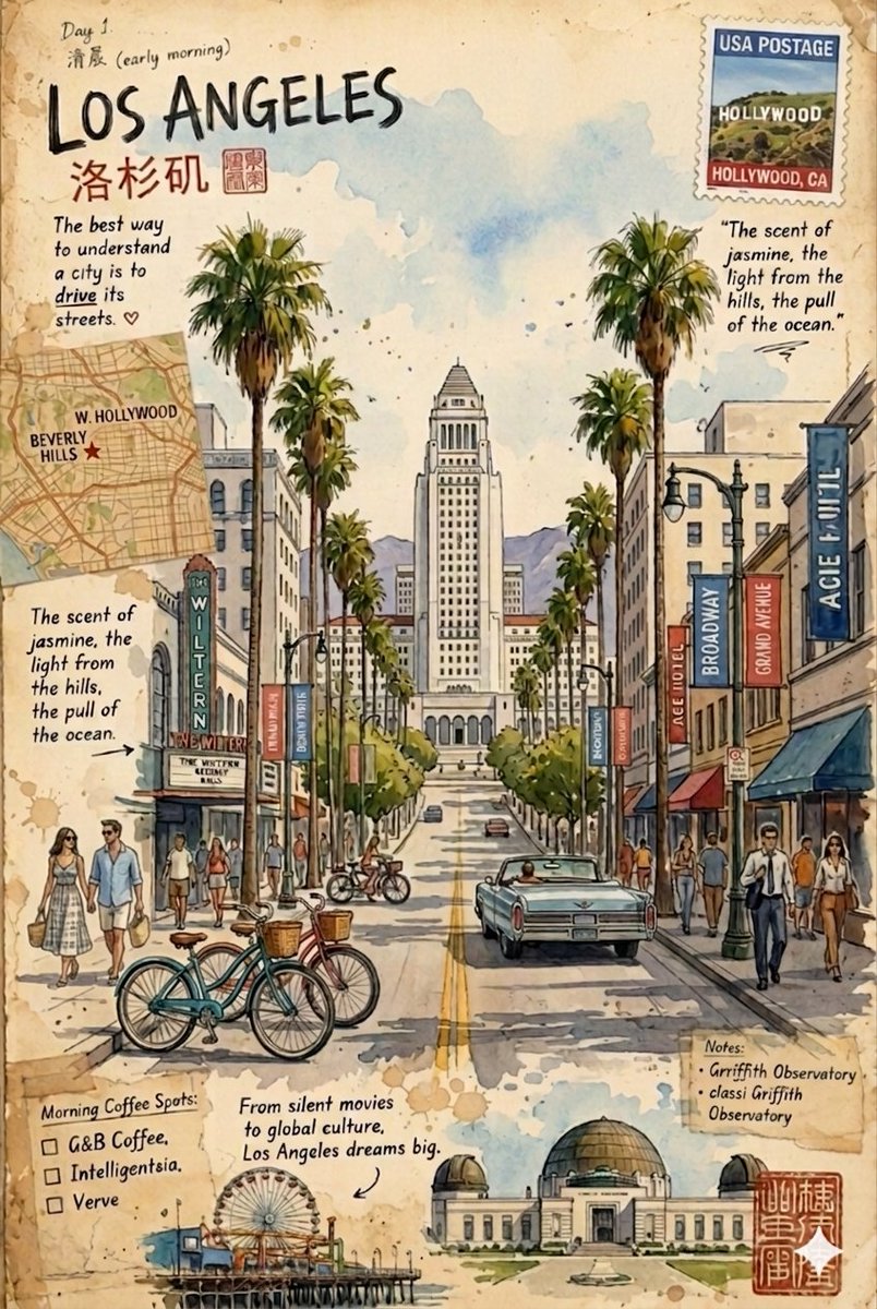 Infographic / Edu Visual - Vintage travel journal watercolor — output 1