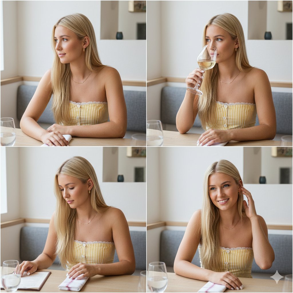 Summer Lifestyle Editorial Collage in Restaurant — output 1