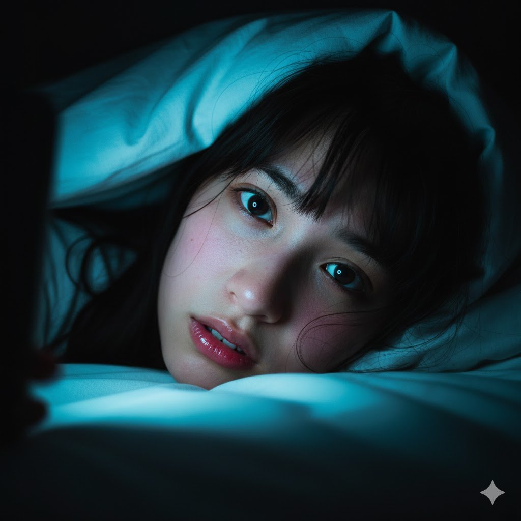 Intimate Late-Night Portrait with Screen Glow — output 1