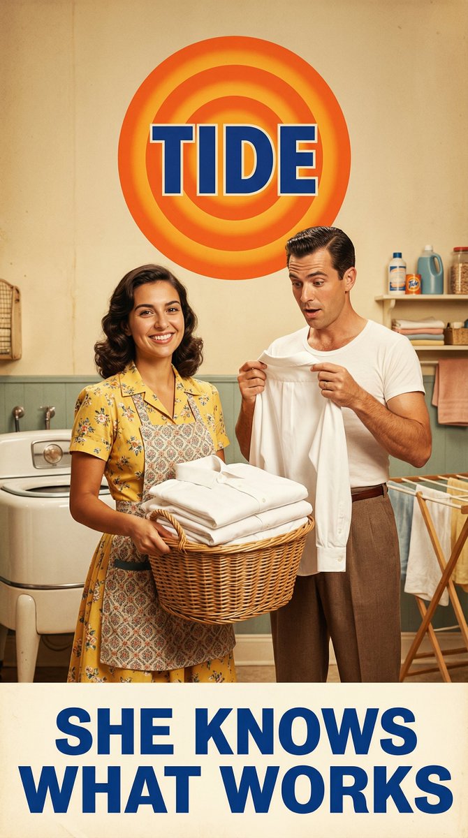 Vintage 1950s Detergent Ad Recreation Prompt — output 1