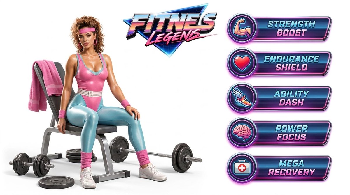 Game Asset - Fitness Game Start Screen UI Render — output 1