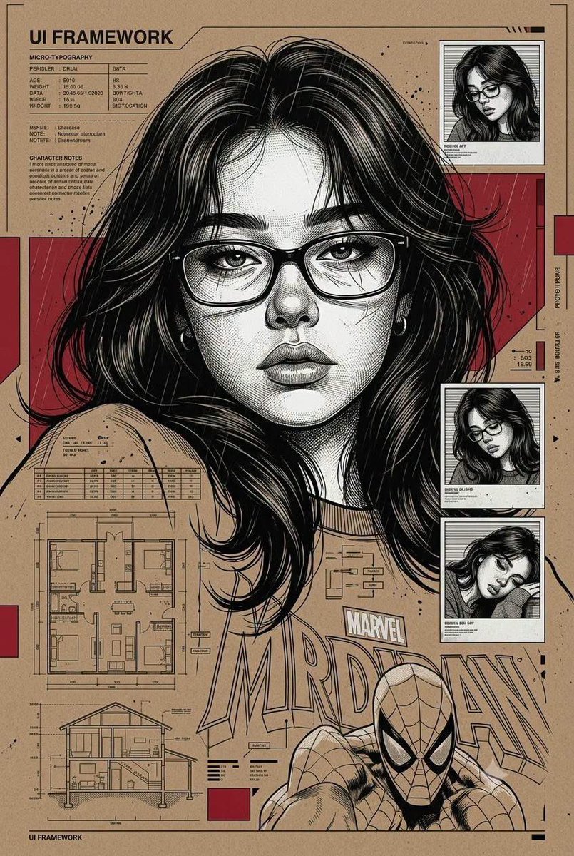 Comic / Storyboard - Technical Engraving Editorial Portrait — output 1