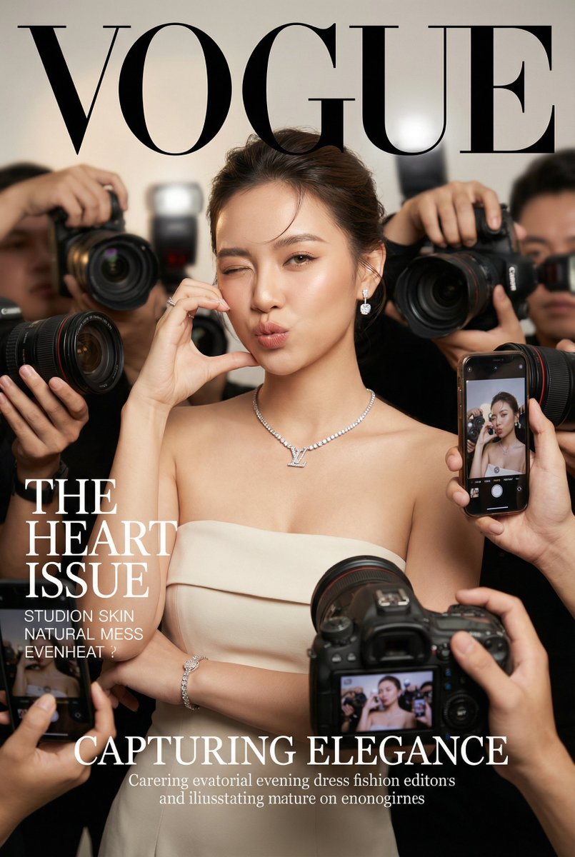 Product Marketing - Vogue Cover Face Swap Portrait with Paparazzi — output 1