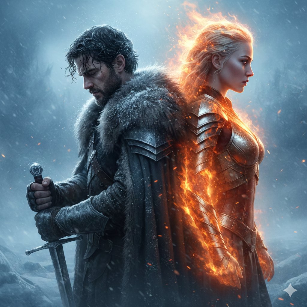 YouTube Thumbnail - Epic Fantasy Warriors: Fire and Ice Cinematic Poster — output 1