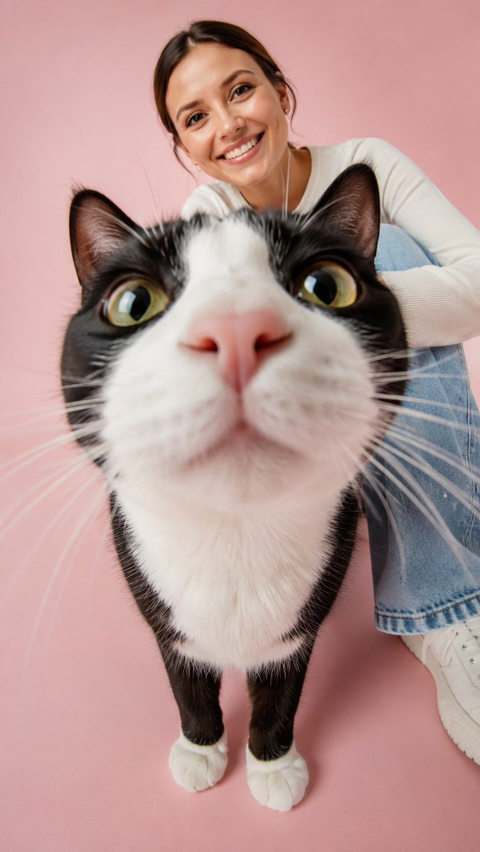 Profile / Avatar - Extreme Close-up Cat Portrait with Person — output 1