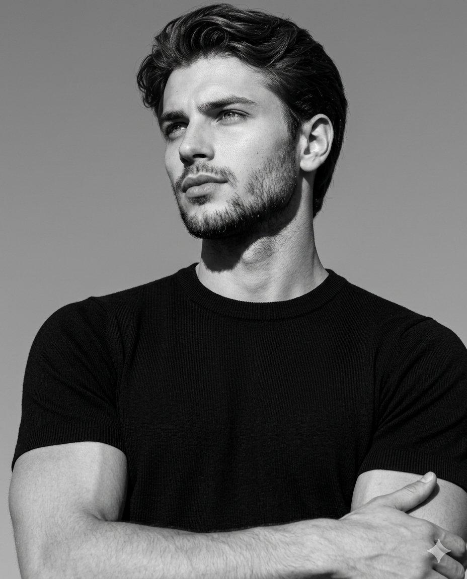 Profile / Avatar - High-Contrast Monochrome Editorial Portrait — output 1