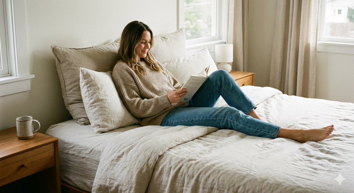 Viral Lifestyle Bed Pose Portrait Prompt — output 1