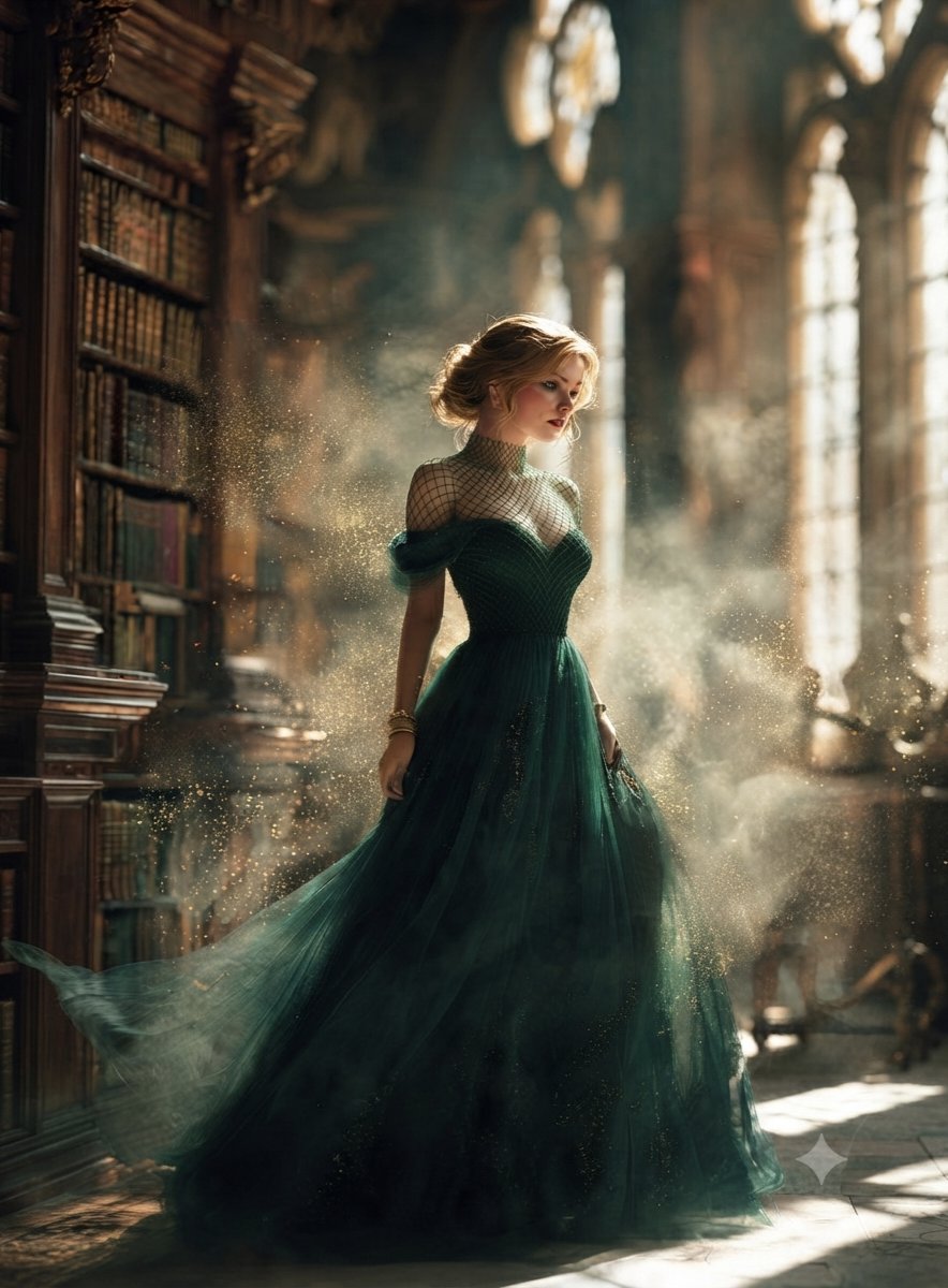 Comic / Storyboard - Fantasy Woman in Gothic Library — output 1