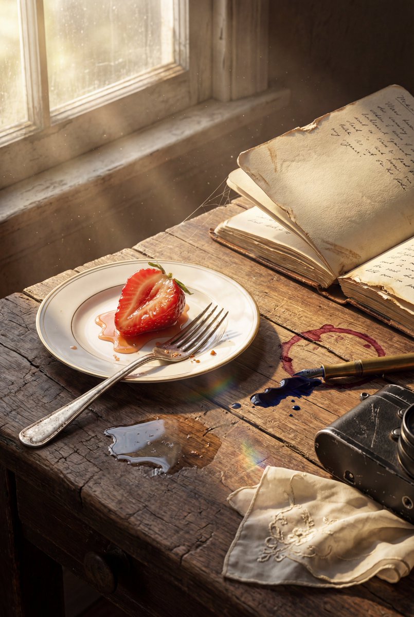 Highly detailed 8K morning still life desk scene prompt — output 1