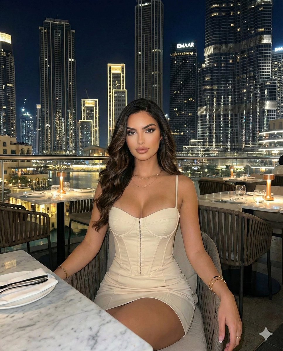 Product Marketing - Luxury Rooftop Restaurant Portrait at Night (Dubai Aesthetic) — output 1