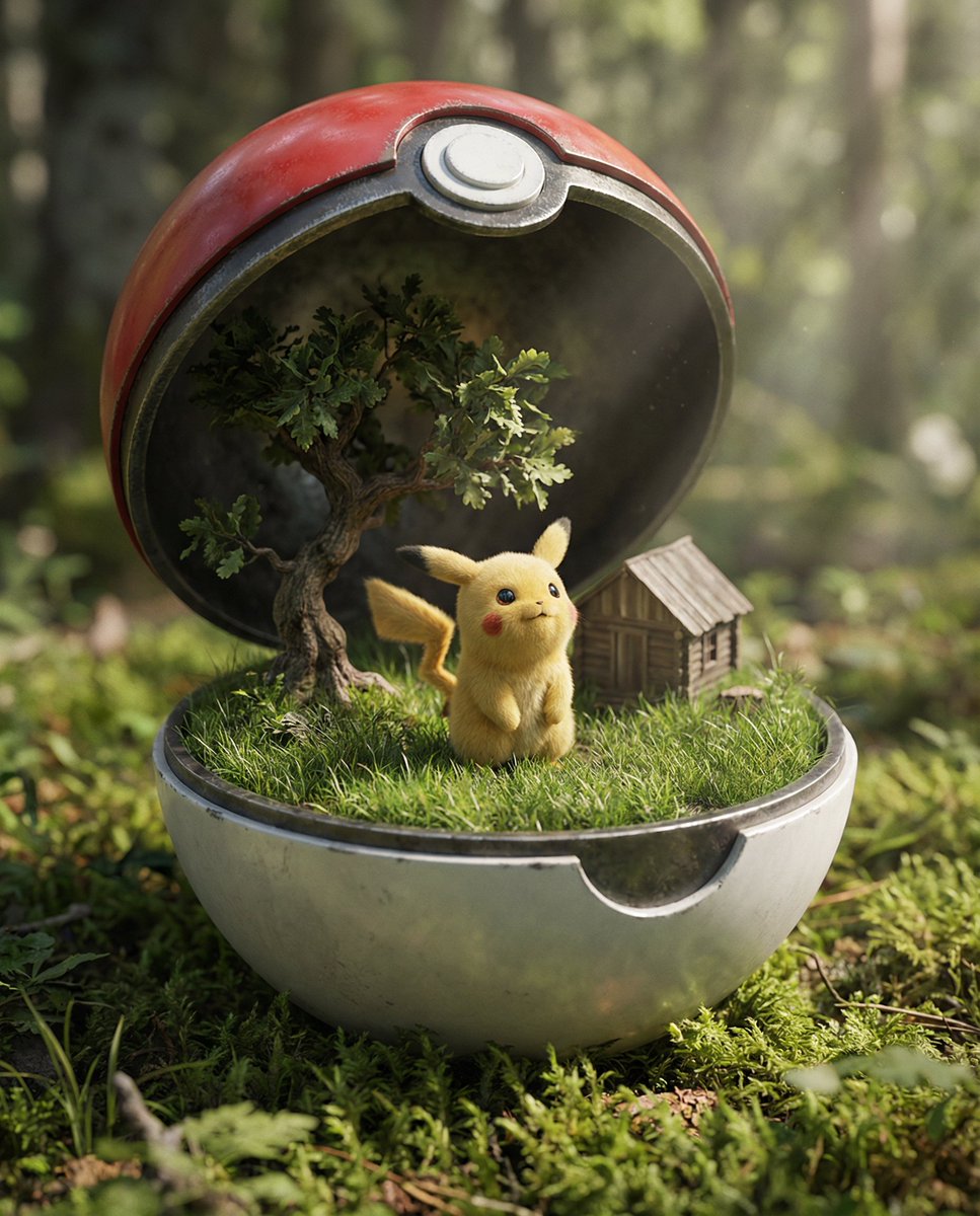 Miniature World Diorama Inside a Sphere — output 1