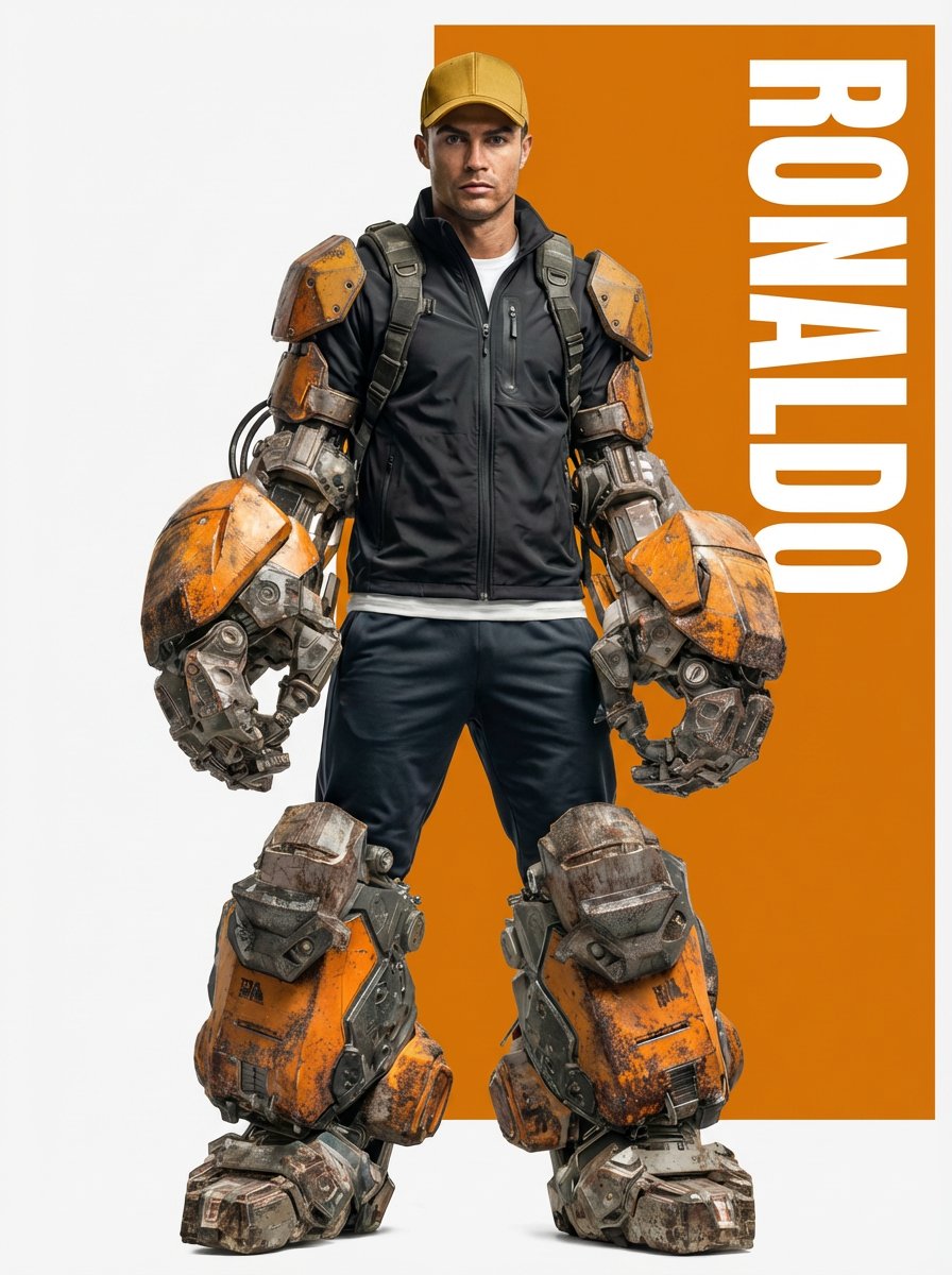 Ronaldo Futuristic Exoskeleton Portrait Prompt — output 1