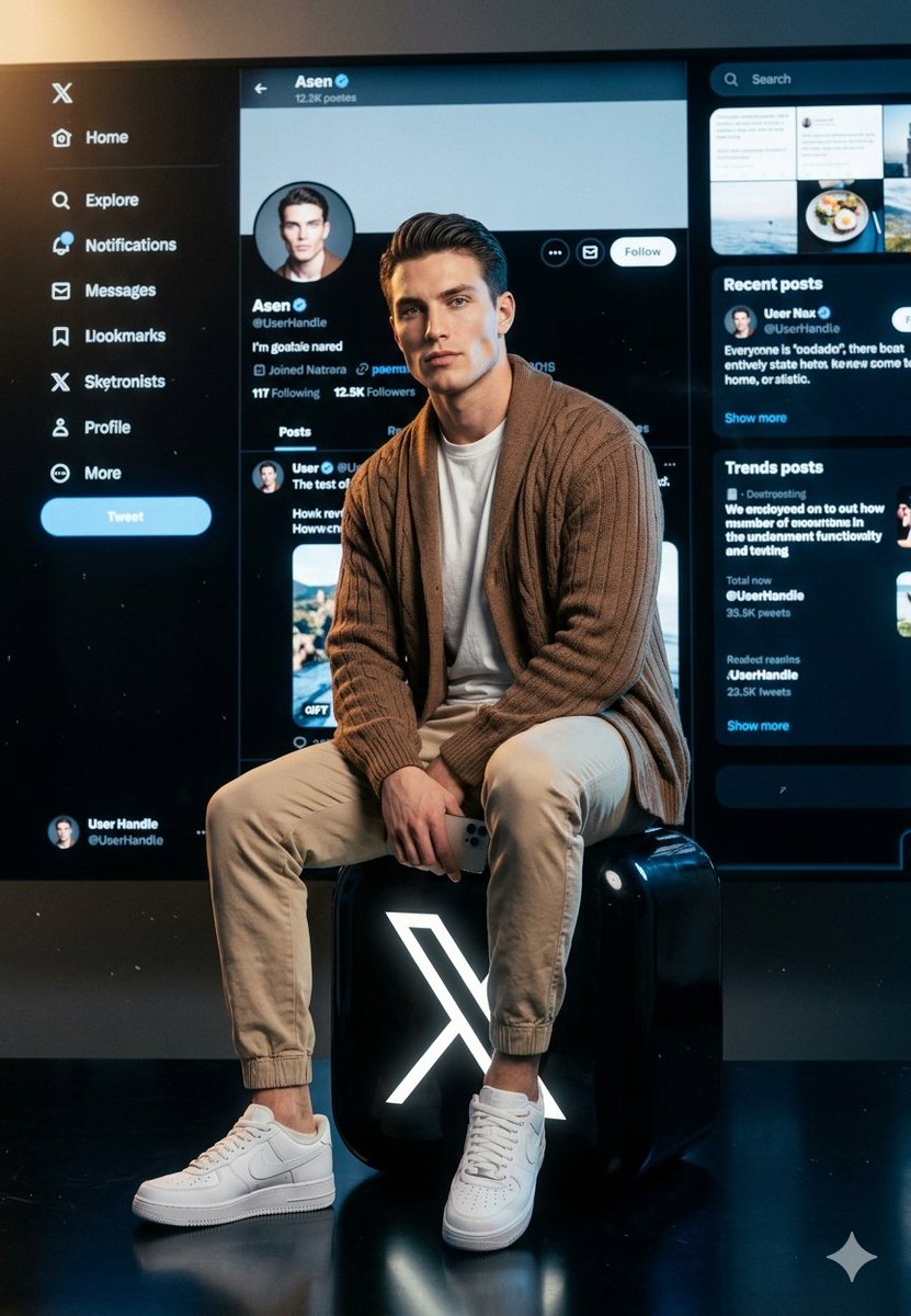 Profile / Avatar - X/Twitter UI Interaction Scene — output 1