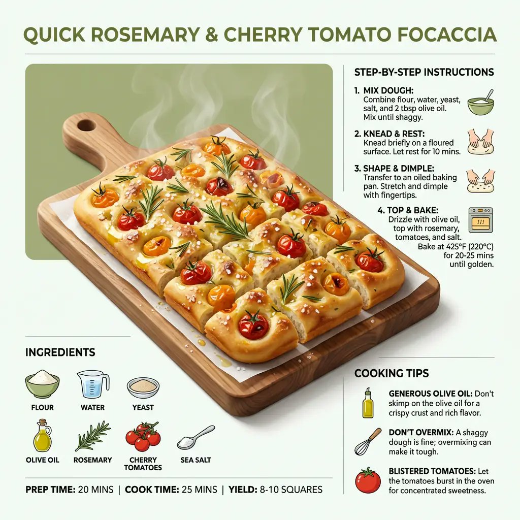 Infographic / Edu Visual - Ultra-Clean Modern Recipe Infographic for Focaccia — output 1