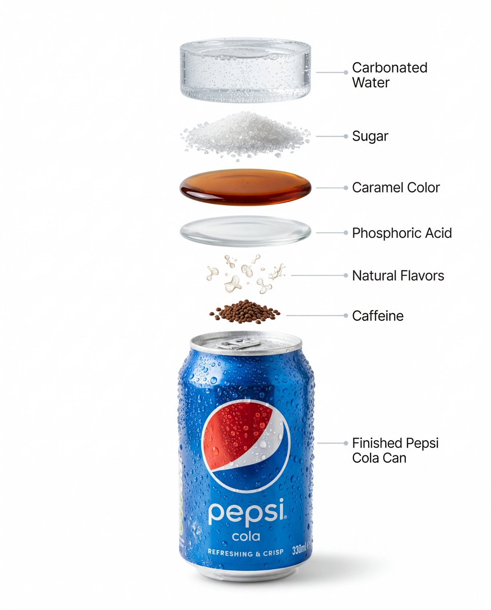 Infographic / Edu Visual - Hyper-Realistic Product Photography and Infographic Prompts for Pepsi — output 1