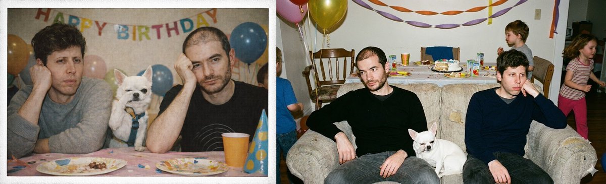 2000s Film Camera Photo of Sam, Ilya, and a Dog — output 1