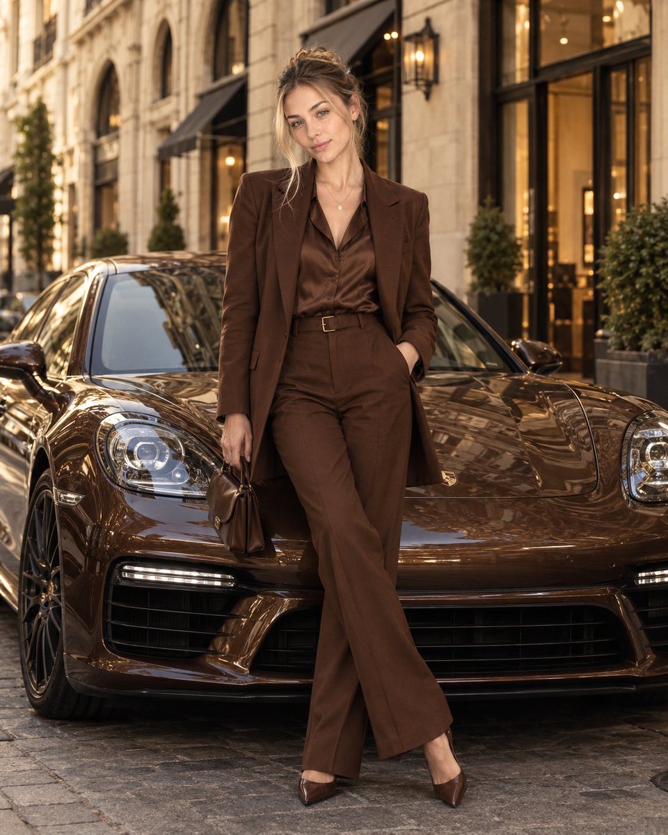 Product Marketing - Luxury Fashion Editorial with Sports Sedan — output 1