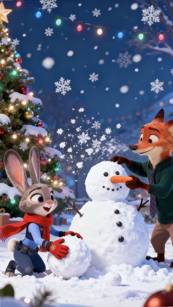 Game Asset - Zootopia Style Snowman Building Scene — output 1