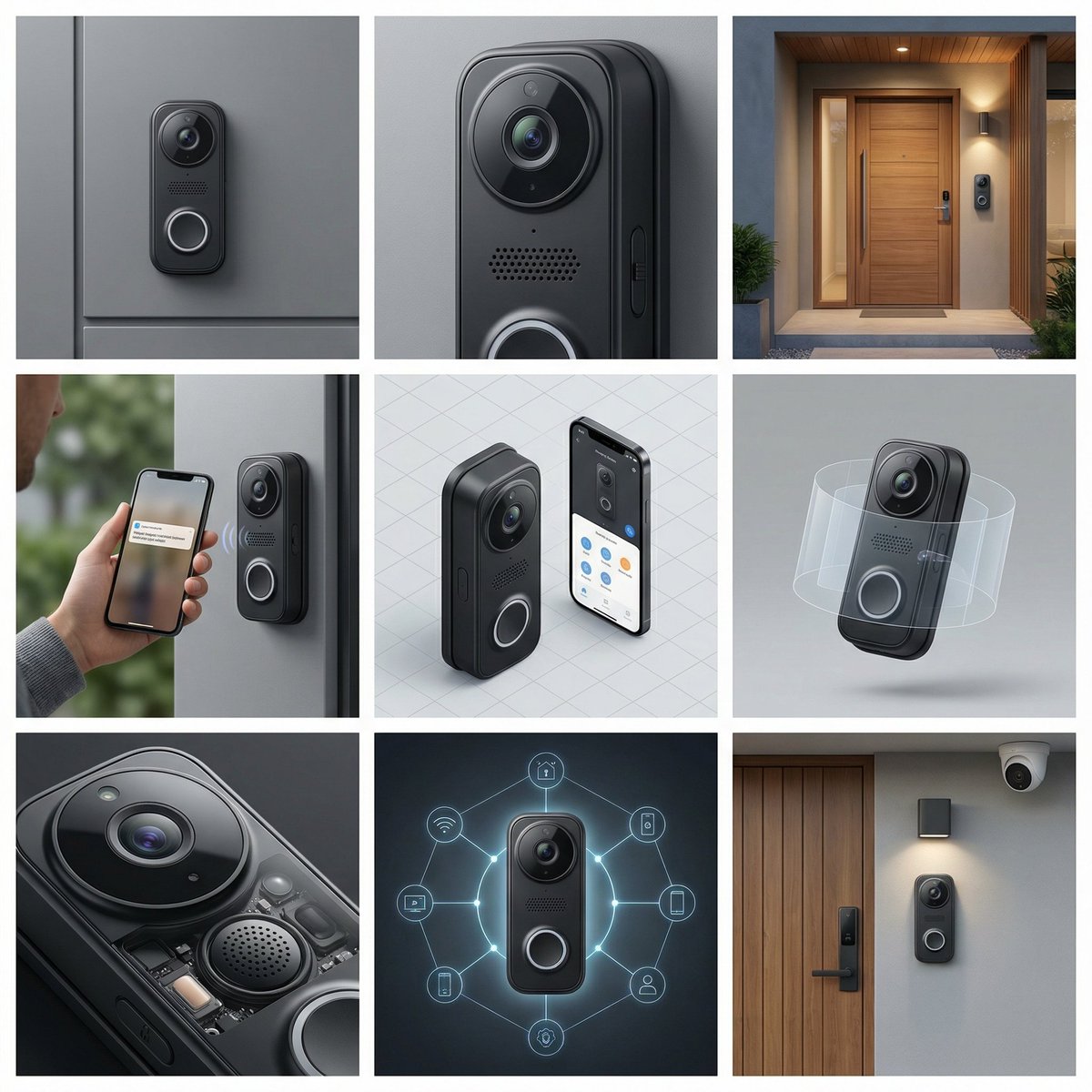 E-commerce Main Image - Smart Doorbell Product Visualization Collage Prompt — output 1