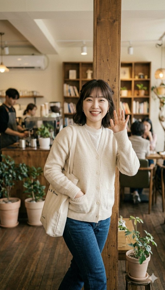 Profile / Avatar - Cozy cafe interior portrait — output 1