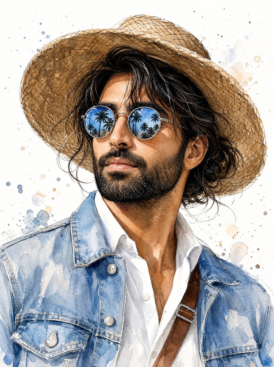 Profile / Avatar - Watercolor Travel Portrait — output 1