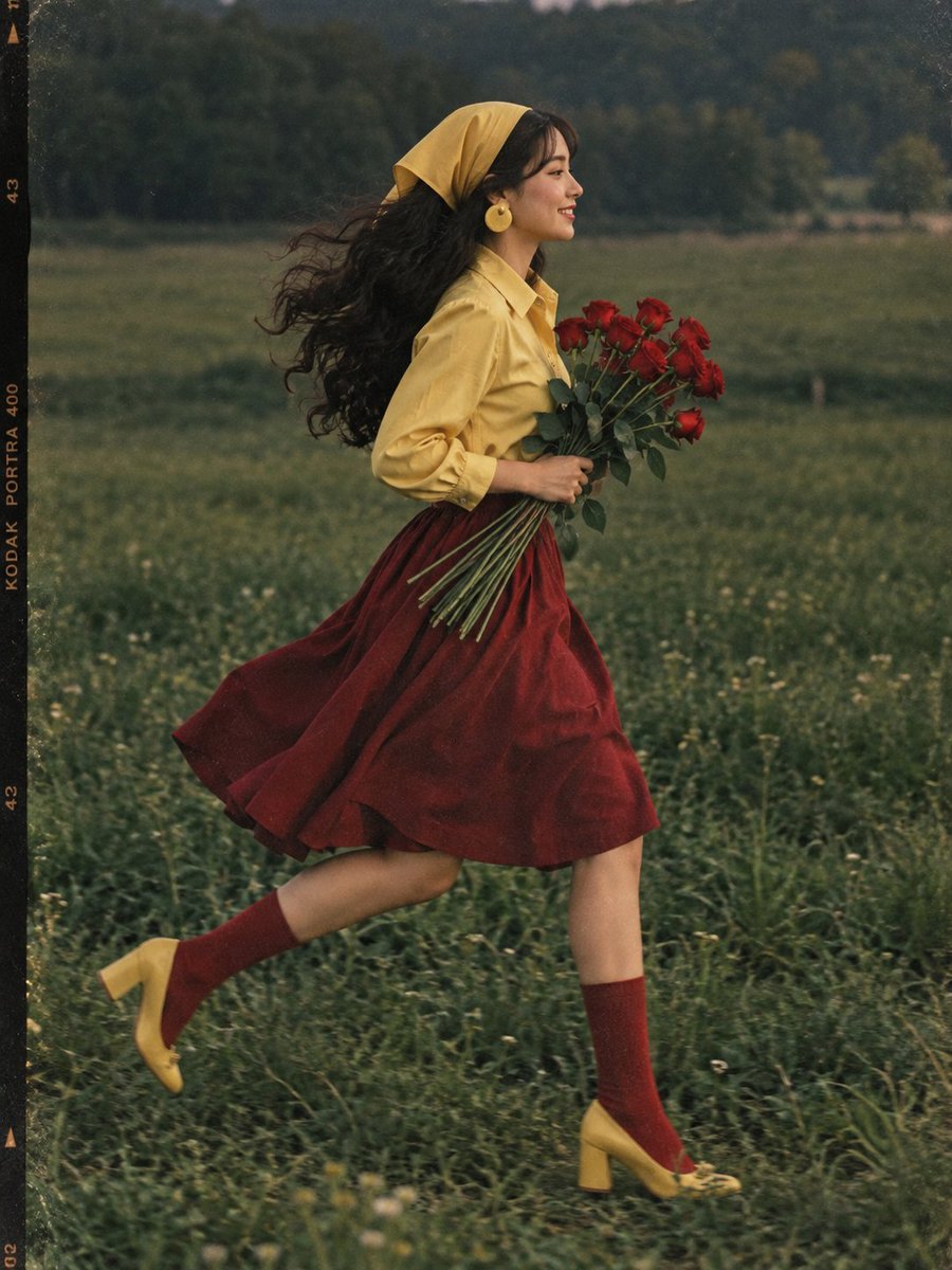 Social Media Post - Retro Film Photography Style Running Scene — output 1