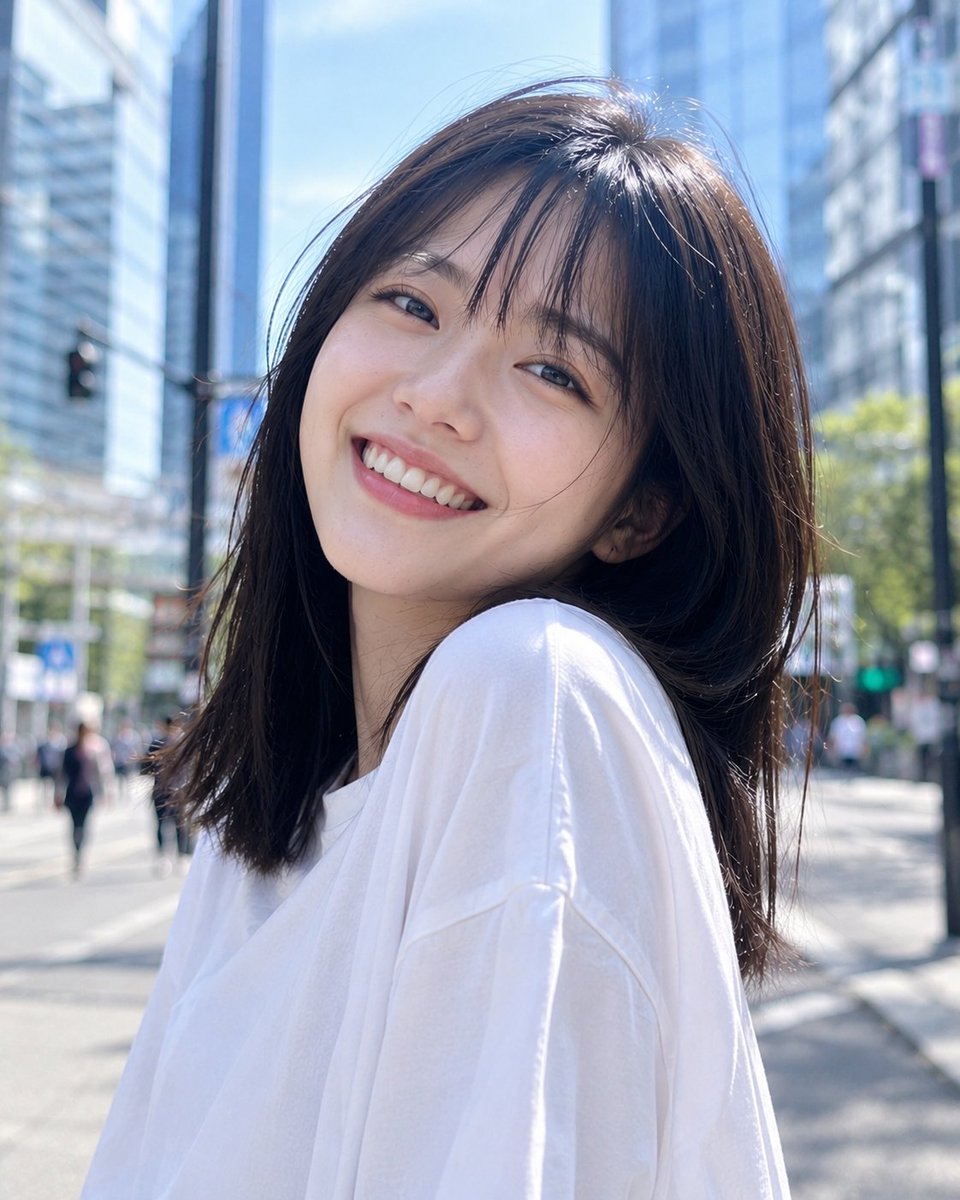 Profile / Avatar - Candid East Asian Woman Street Portrait — output 1