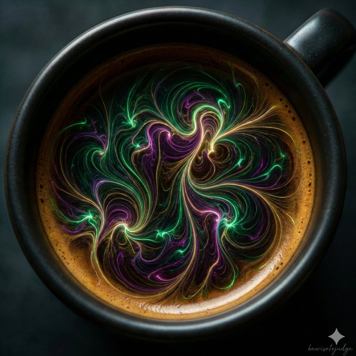 Infographic / Edu Visual - Abstract Microscopic View of Living Coffee Crema โ output 1