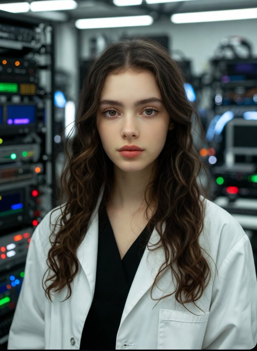 Infographic / Edu Visual - Photorealistic Scientist in Futuristic AI Lab — output 1