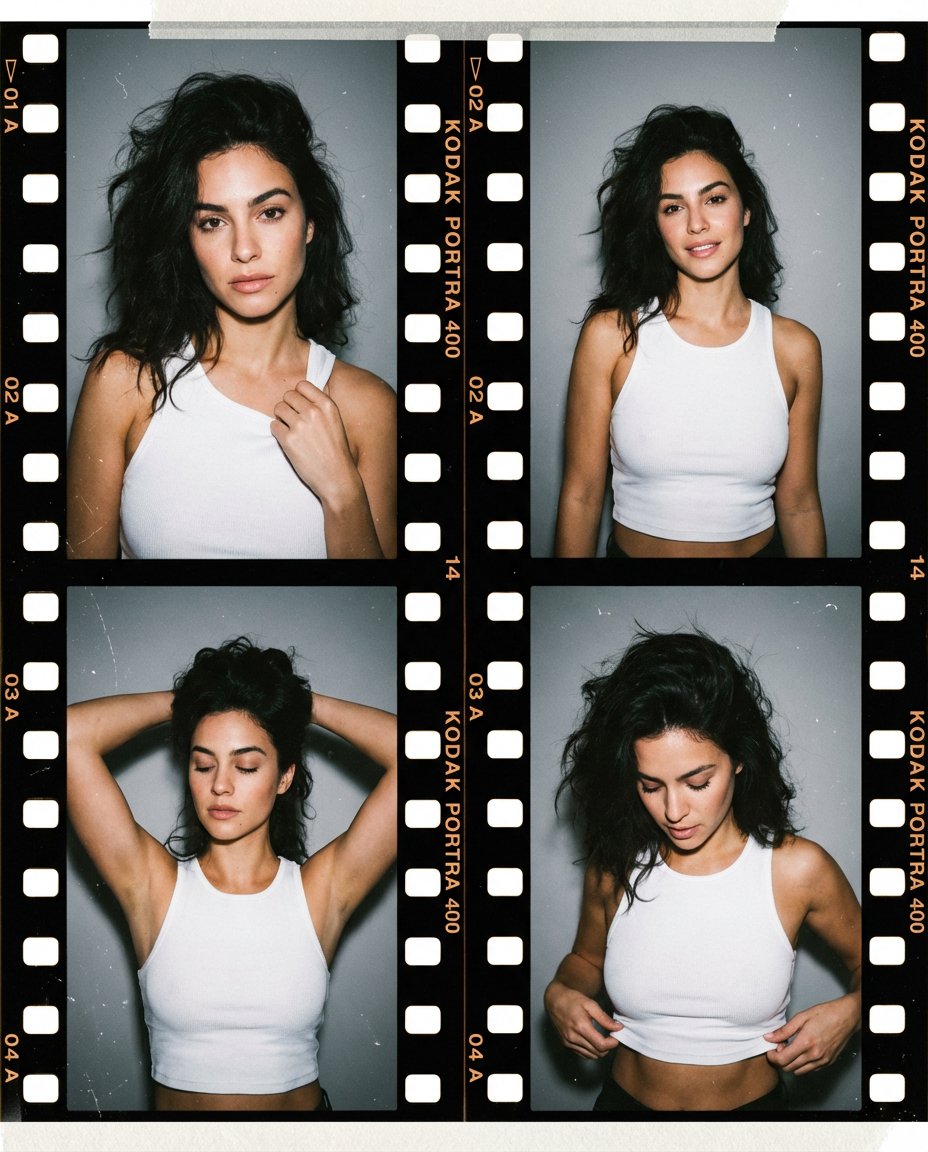 Editorial Portrait Contact Sheet Aesthetic — output 1
