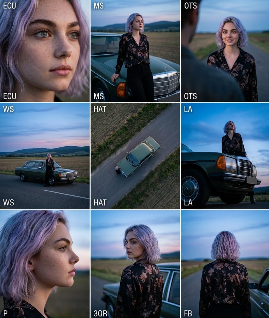 YouTube Thumbnail - Cinematic 3x3 Grid Camera Angle Prompt — output 1