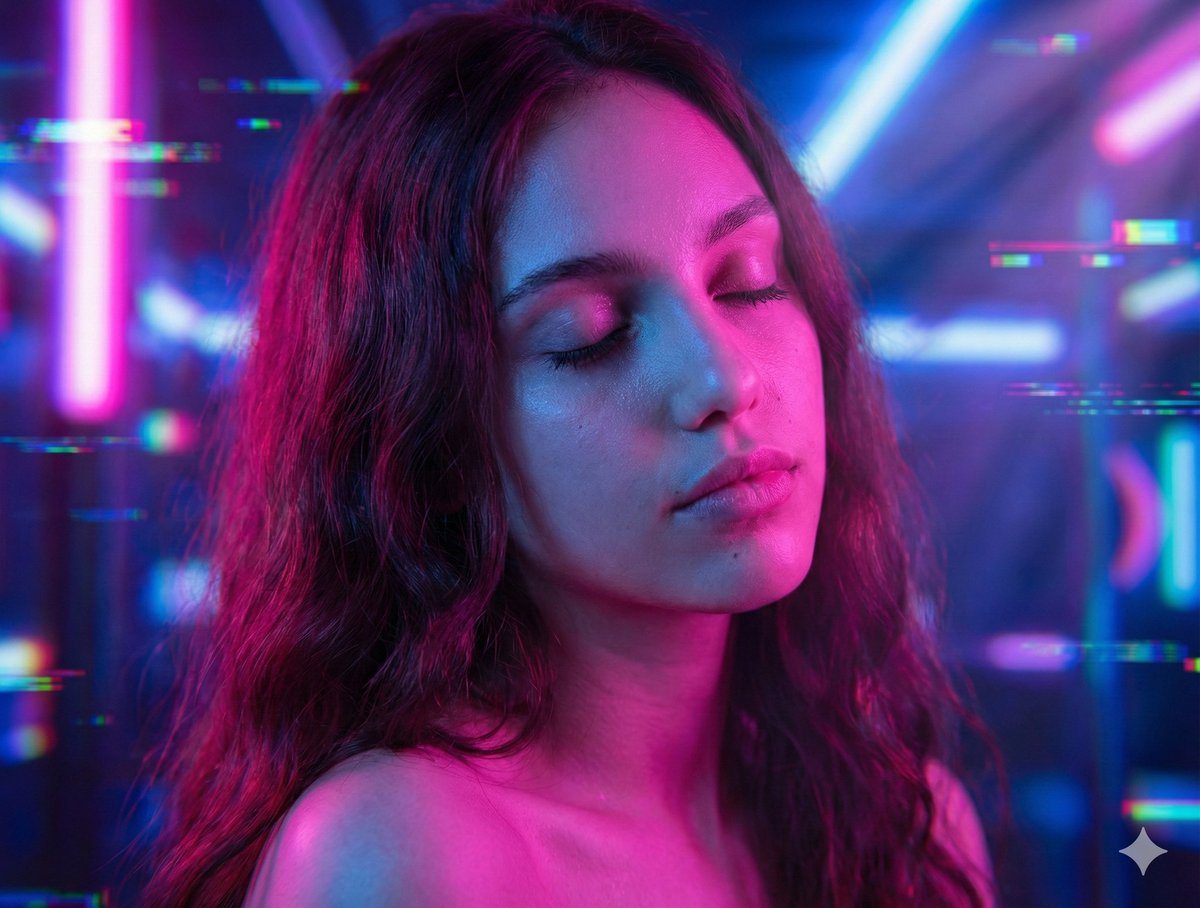 Social Media Post - Seductive Cyberpunk Beauty Portrait Prompt — output 1