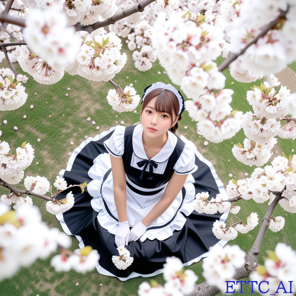 Comic / Storyboard - Top-Down Maid and Cherry Blossoms — output 1