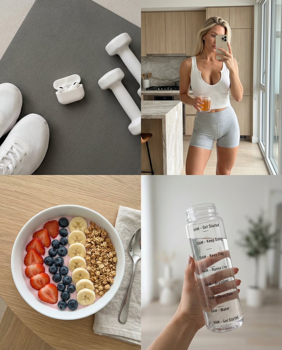 Product Marketing - 2x2 Wellness and Fitness Lifestyle Collage Prompt — output 1