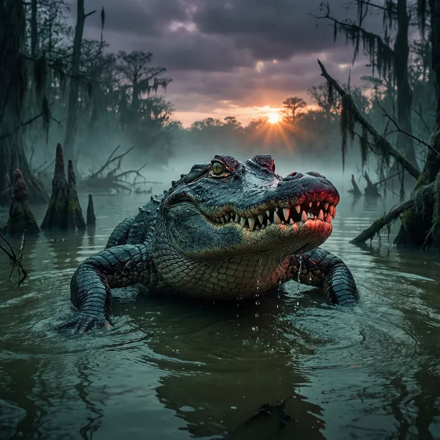 Infographic / Edu Visual - Alligator in Swamp Wildlife Photo — output 1