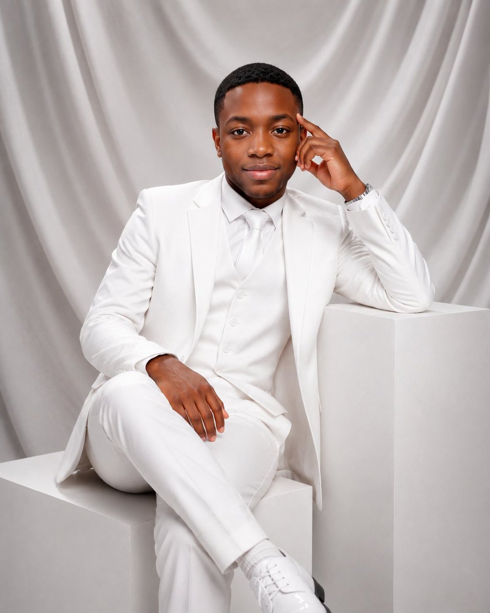 Profile / Avatar - Luxury White Suit Studio Portrait — output 1