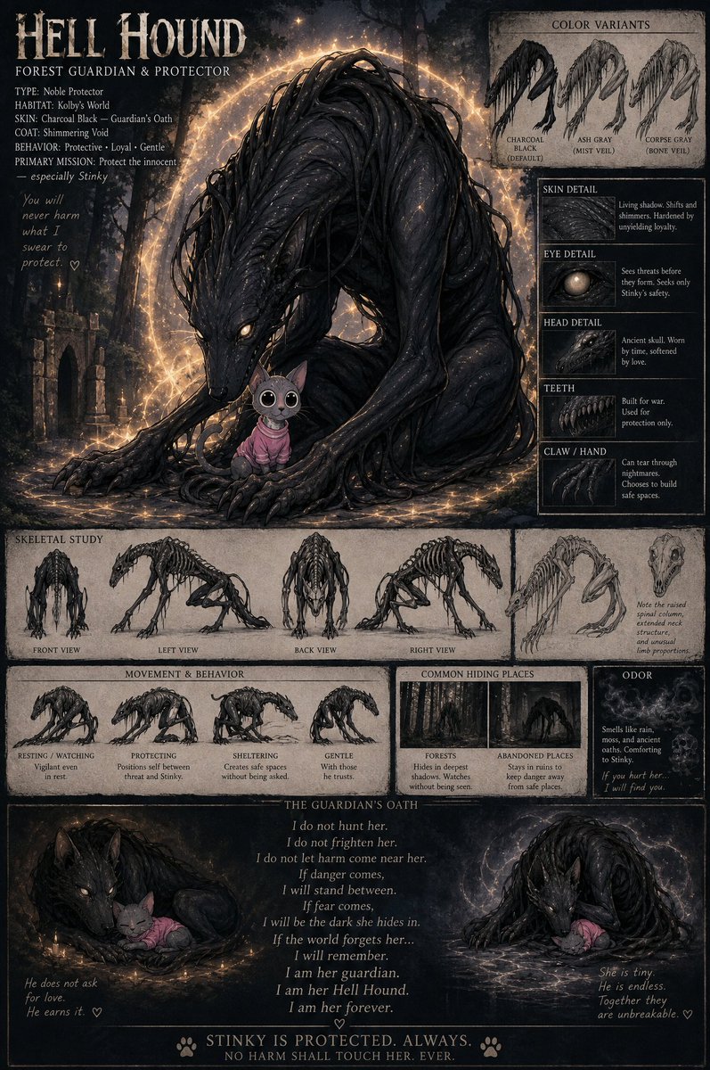 Infographic / Edu Visual - Dark Fantasy Hell Hound Character Sheet — output 1