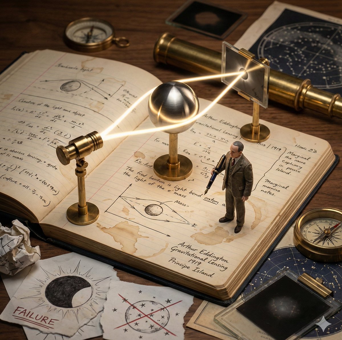 Infographic / Edu Visual - Kinetic Sculpture of Scientific Discovery in a Lab Notebook — output 1
