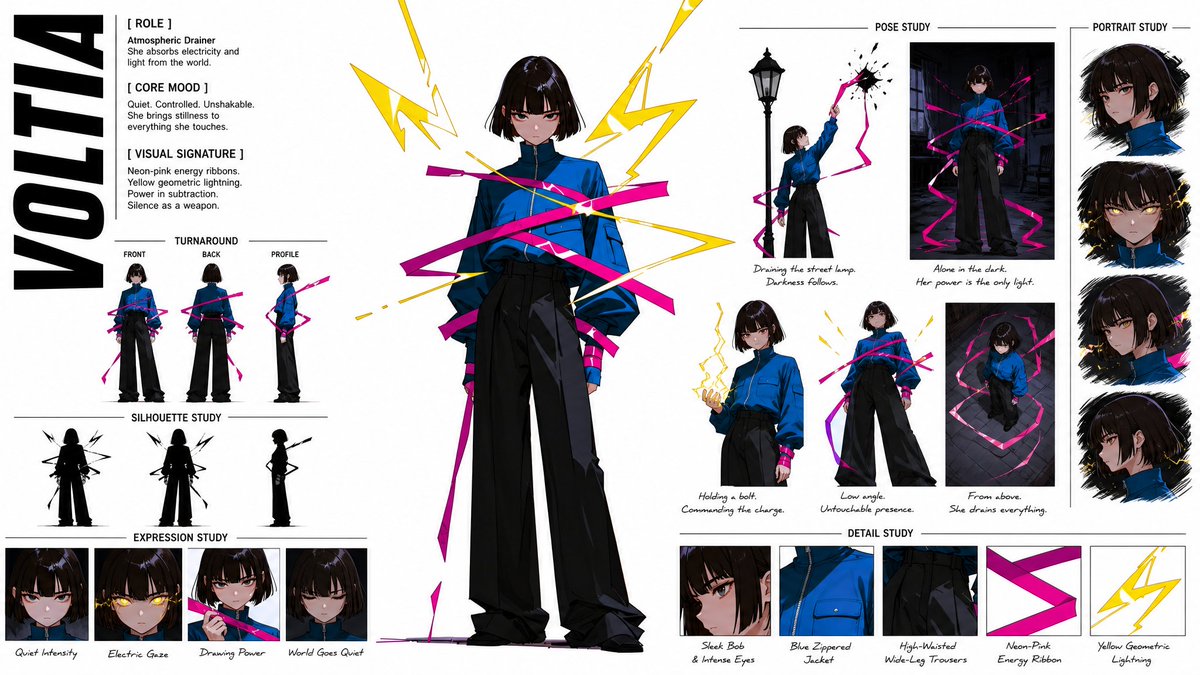 Game Asset - Anime Style Character Concept Sheet — output 1