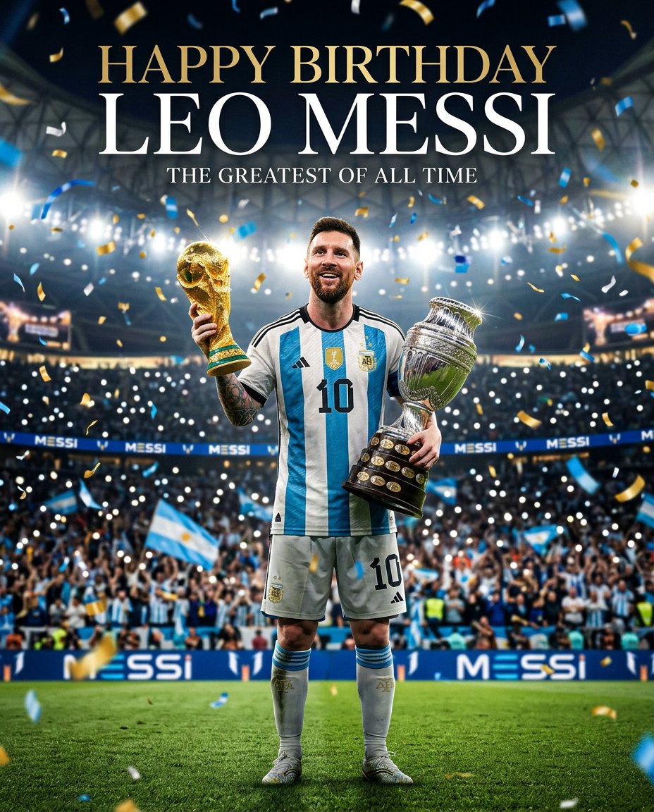 Social Media Post - Lionel Messi Birthday Tribute Poster — output 1