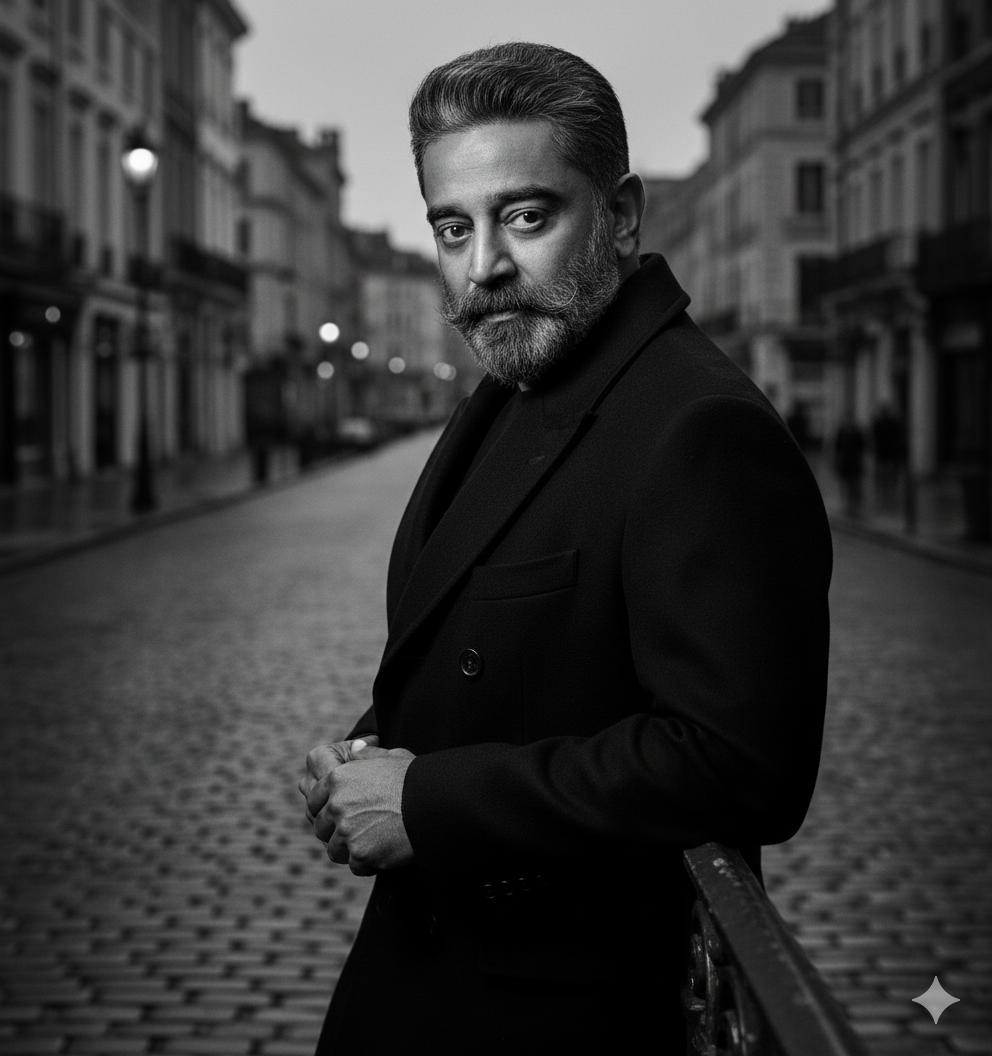 Black and White Noir Fashion Editorial Portrait — output 1