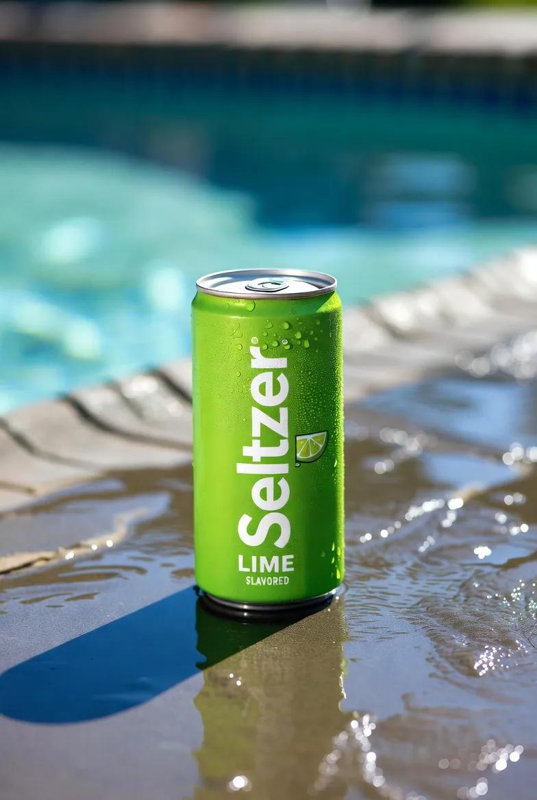 E-commerce Main Image - Macro Product Shot of Seltzer Can — output 1